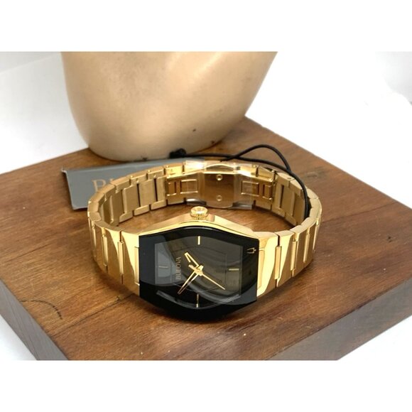 Bulova Women's Watch 97L164 Quartz Black Dial Gold Tone Stainless Steel 30mm - Picture 7 of 13